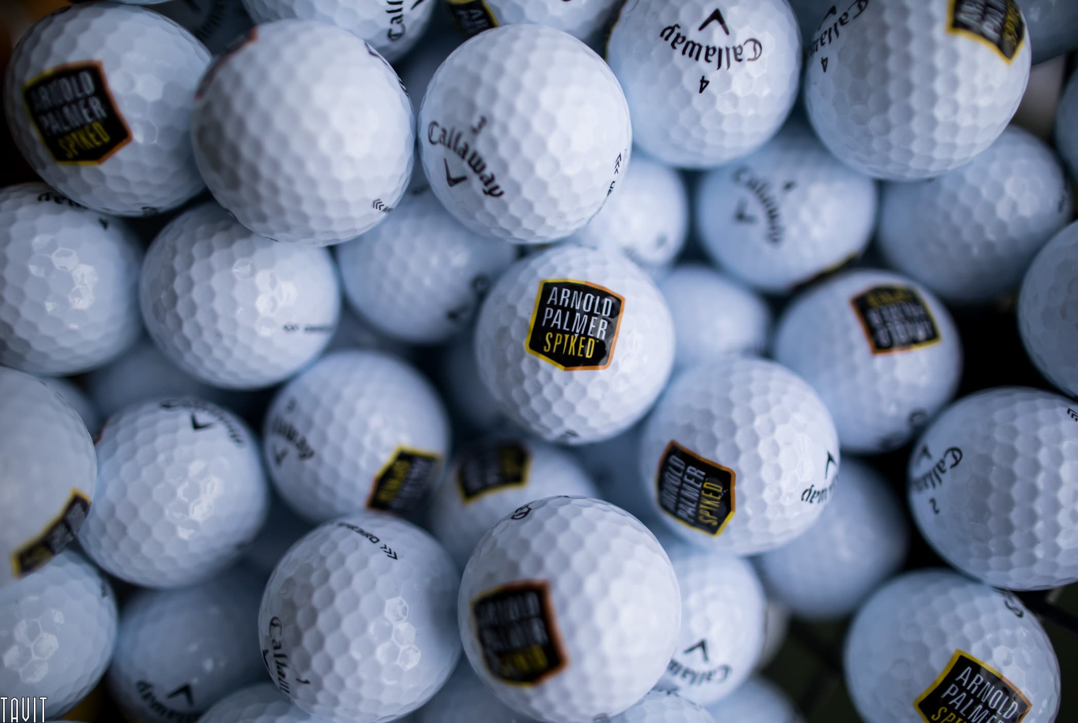Golf balls close up