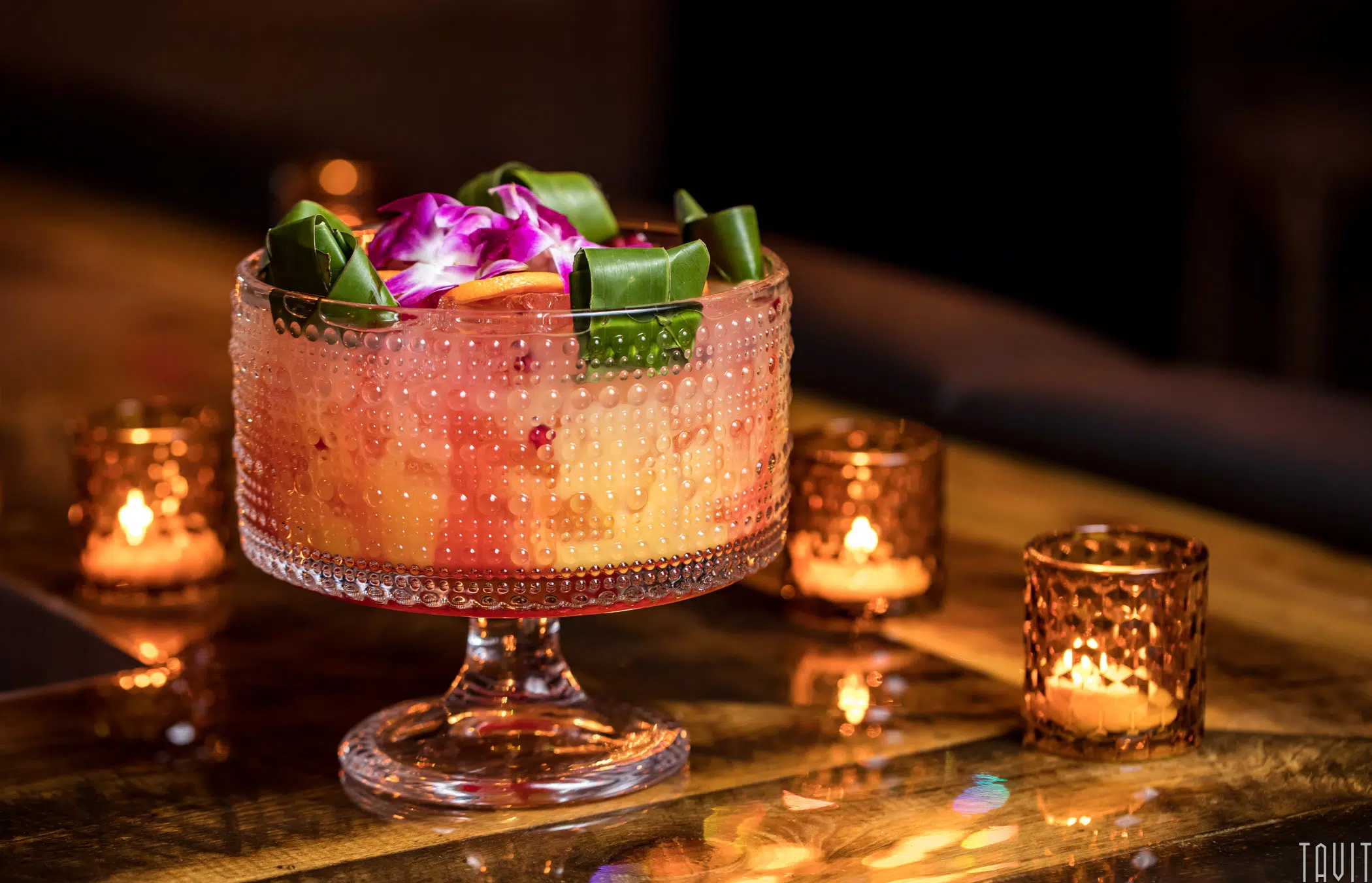 Fancy punch bowl with garnish