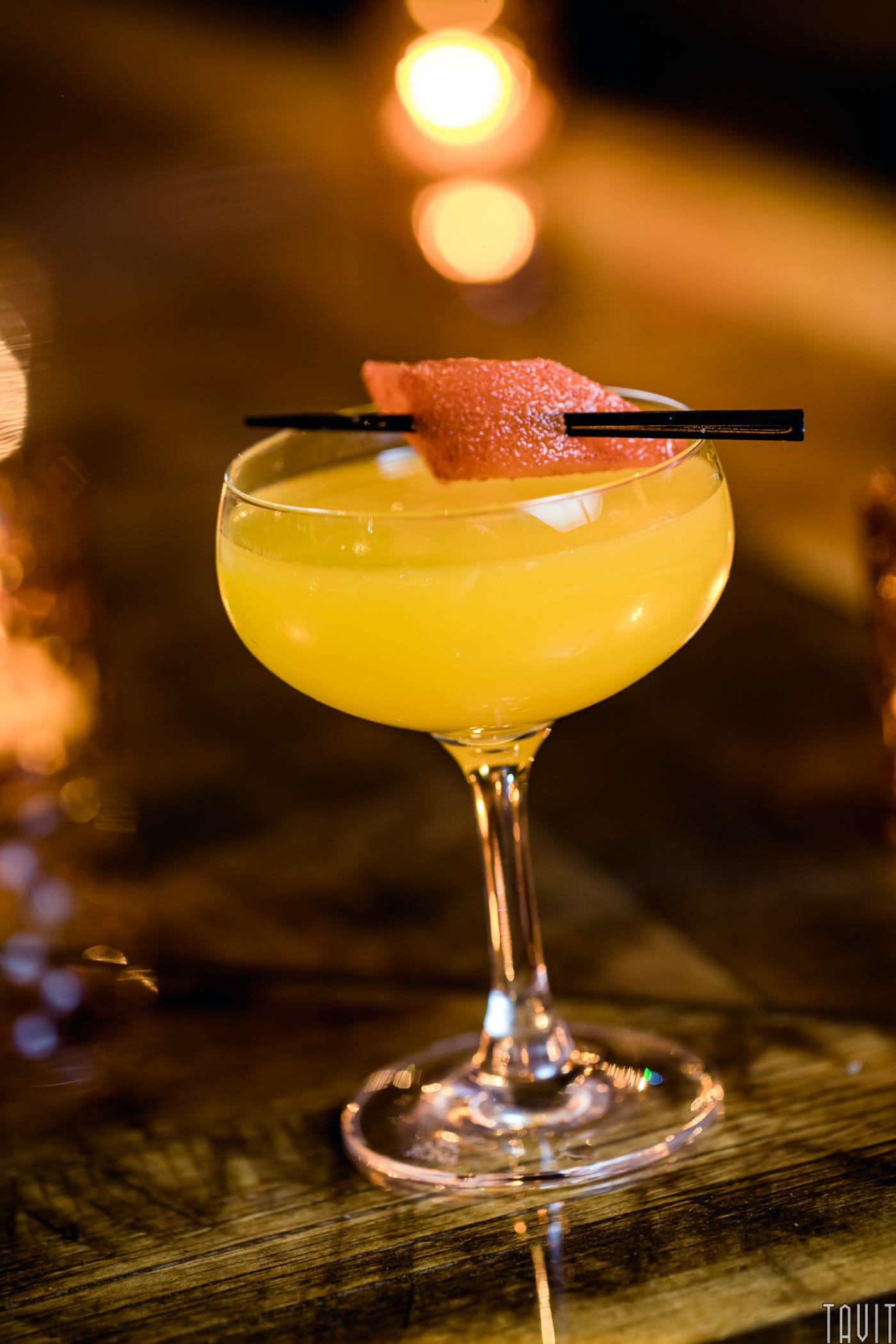 Orange cocktail with garnish
