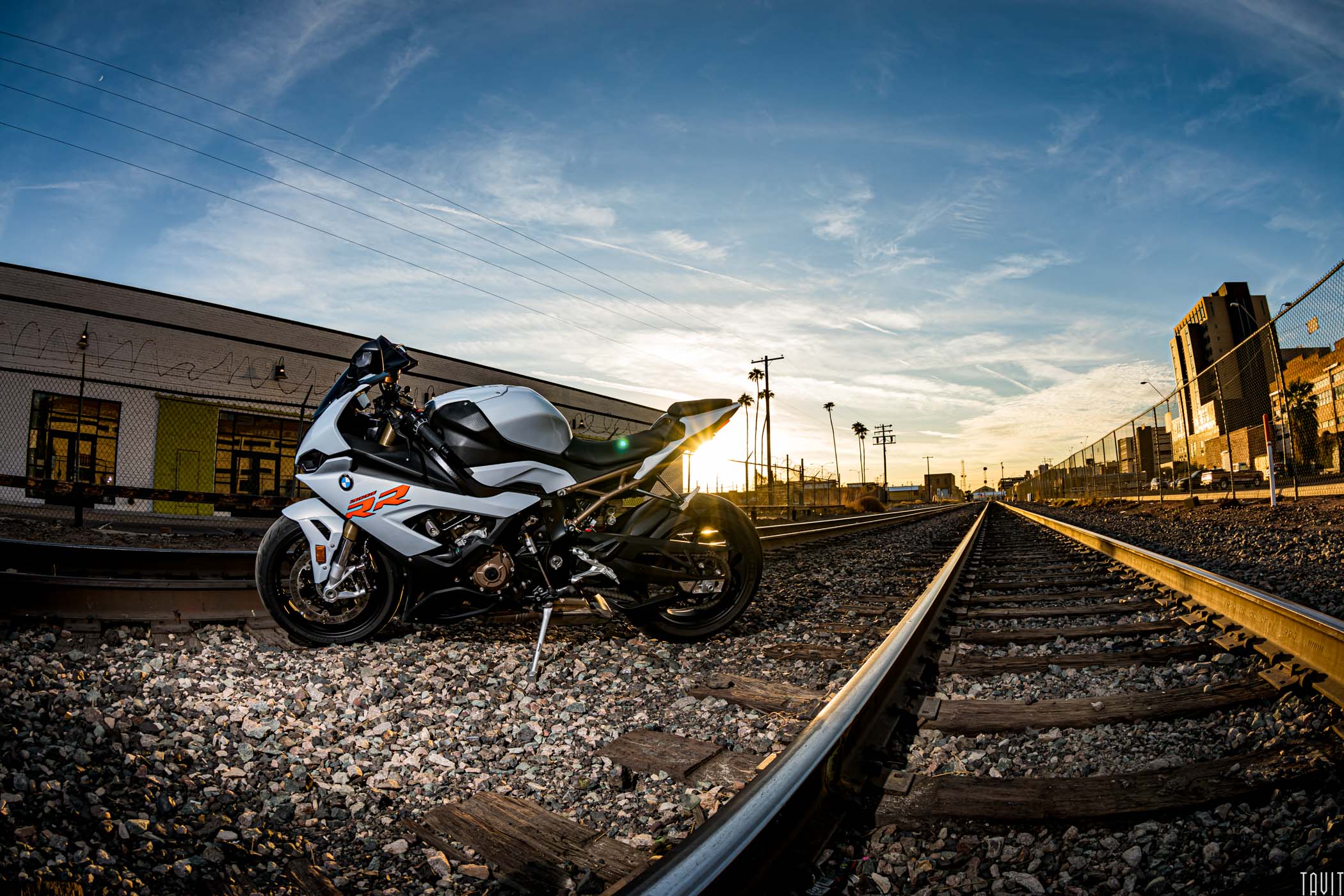 Artistic shot of BMW S 1000 RR motorcycle