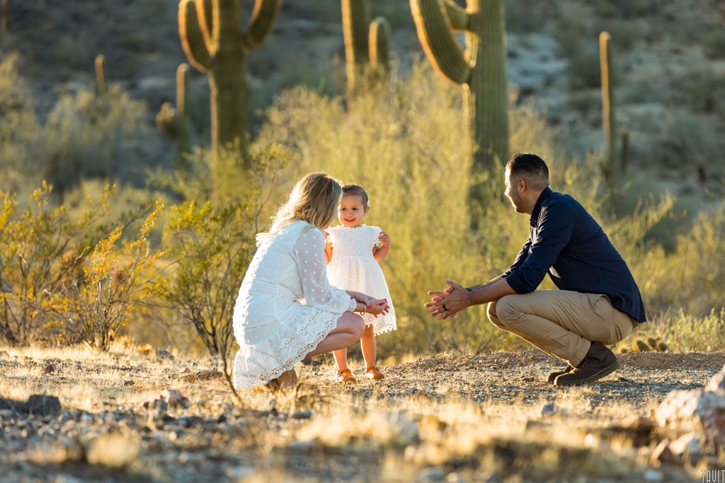 Candid family photo in Phoenix, AZ desert