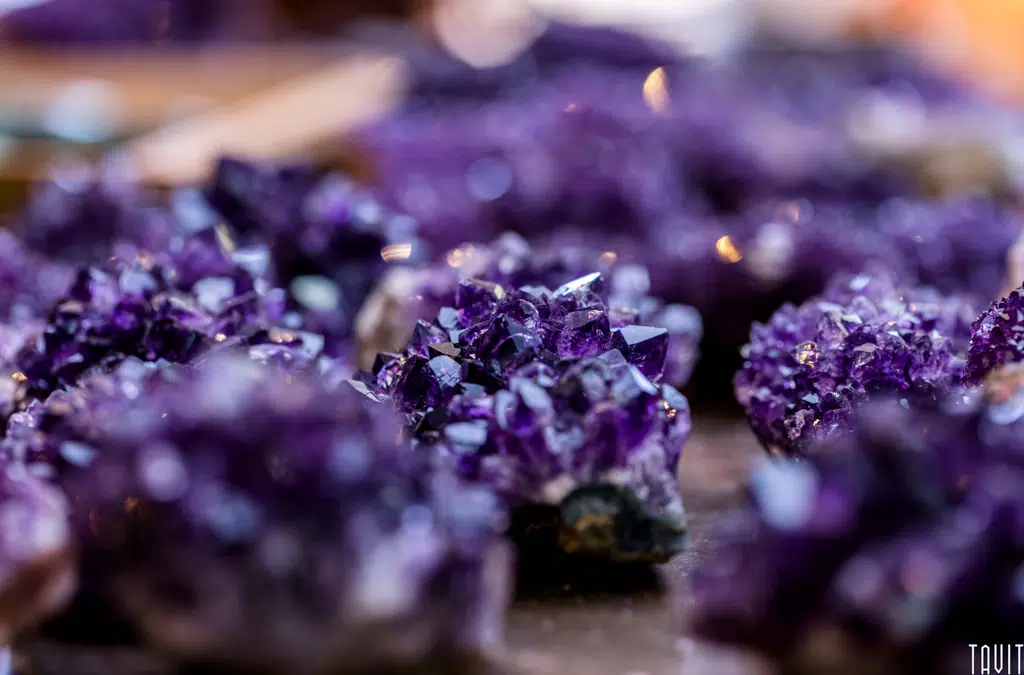 Close up of geode pieces