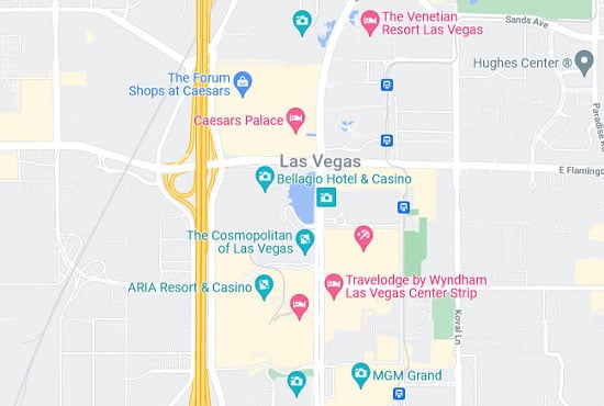 map view of Las Vegas