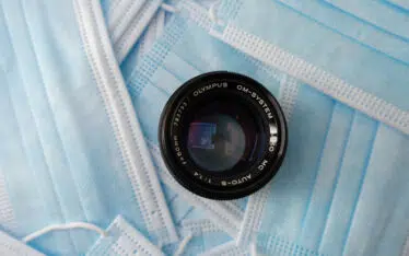 Photography lens on top of face masks