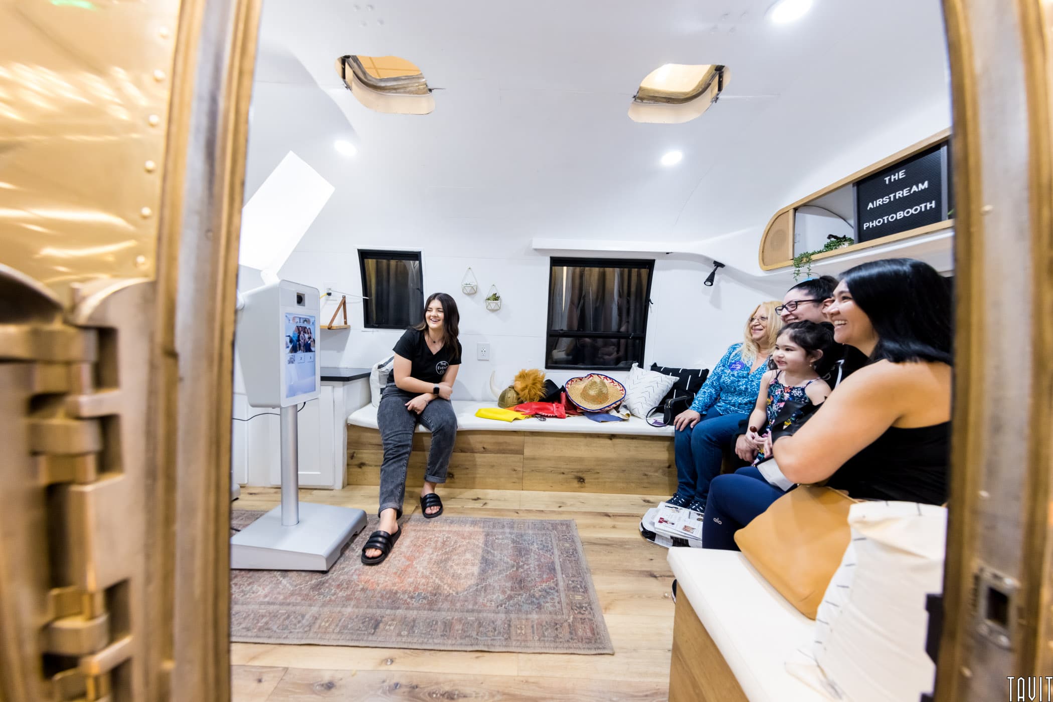 Group of people in the Airstream Photobooth