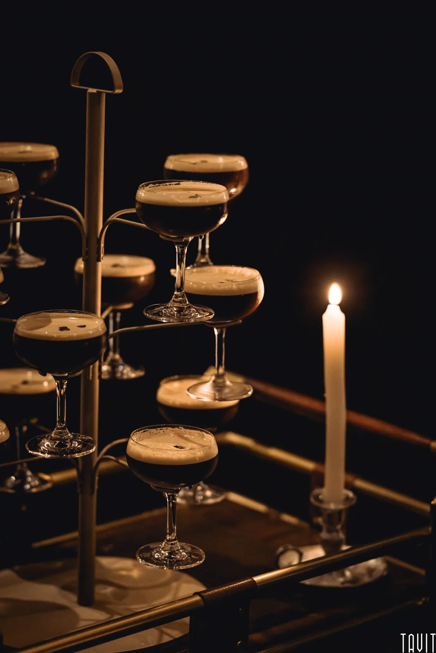 Cocktail holder with candle