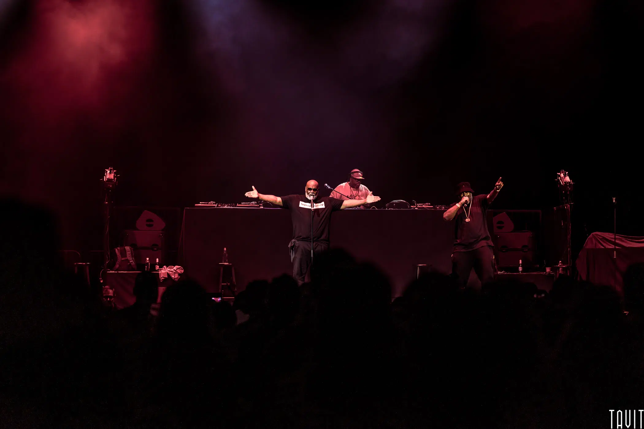 Tag Team on stage with microphones