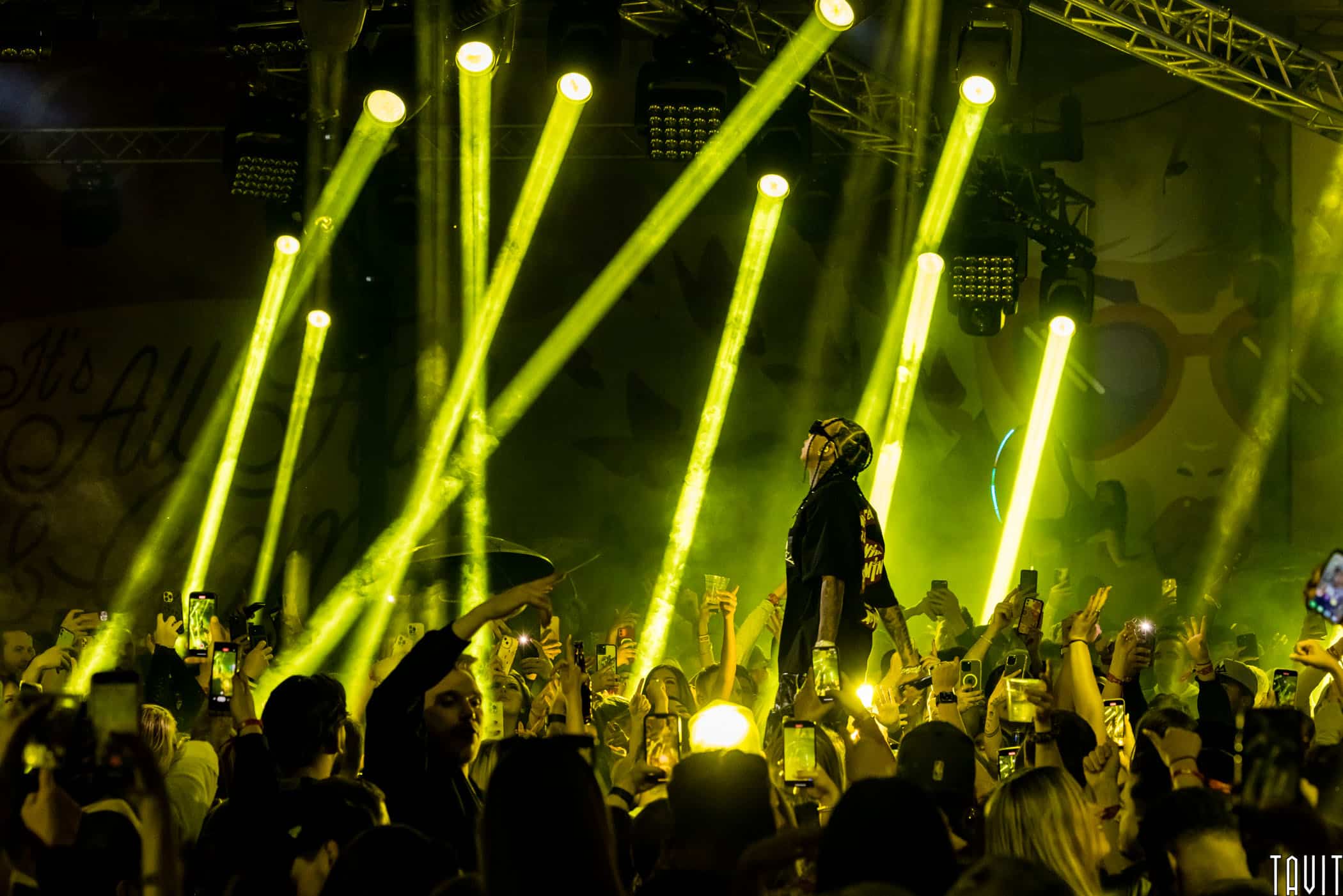  ASAP Rocky on stage with yellow lights