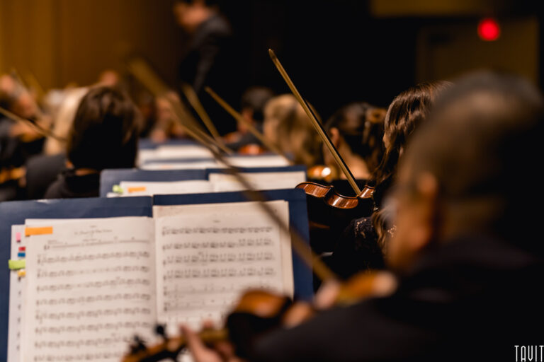 artistic shot of Phoenix Symphony string players