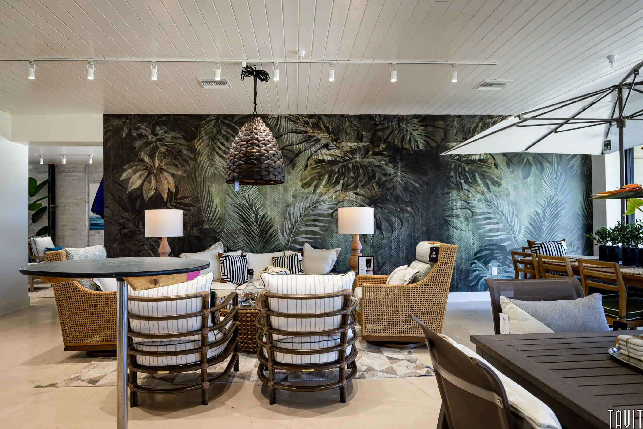 Indoor patio furniture display area