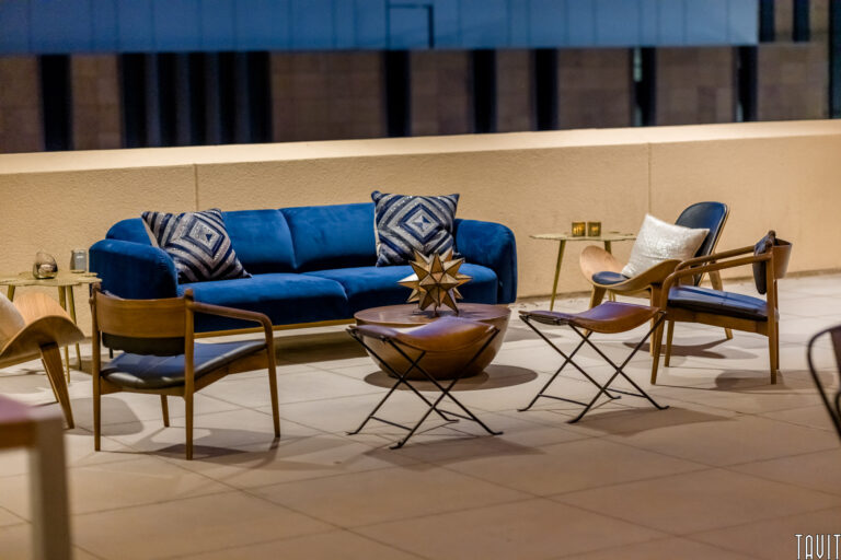 Outdoor patio lounge couch on balcony