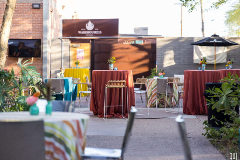 Warehouse 215 patio with table and chairs