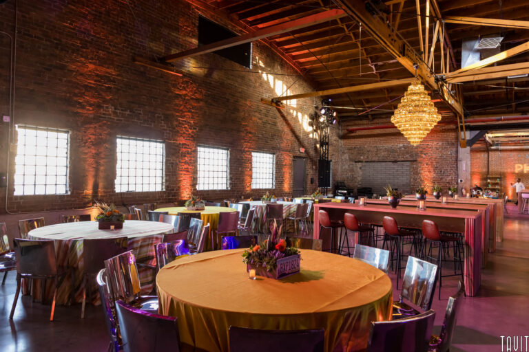Table and chairs set up with Chandelier