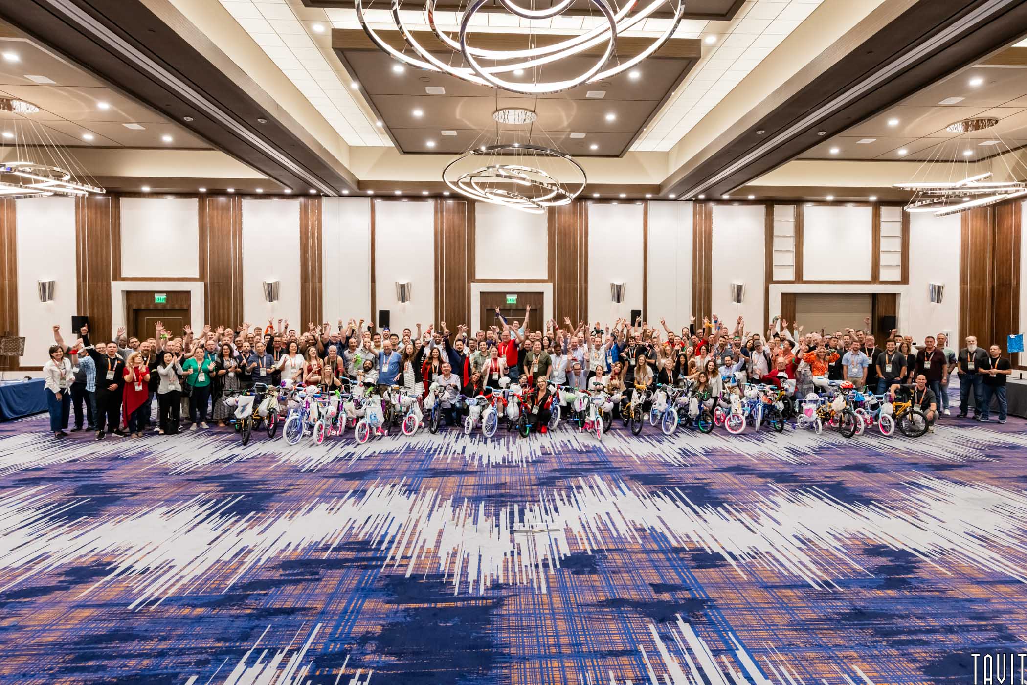 corporate group shot with elegant lighting